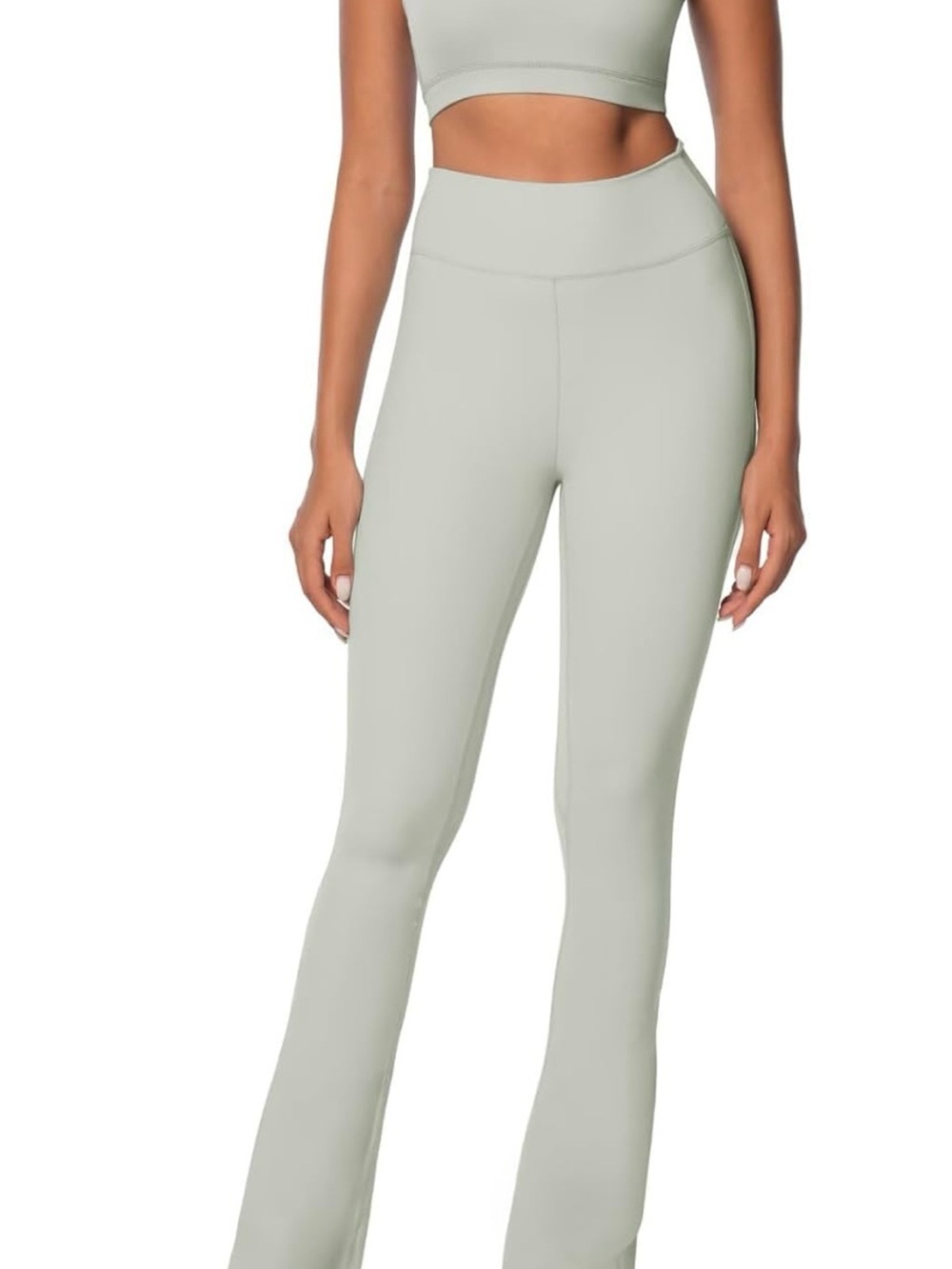 High-Rise Flare Active Leggings - Light Sage